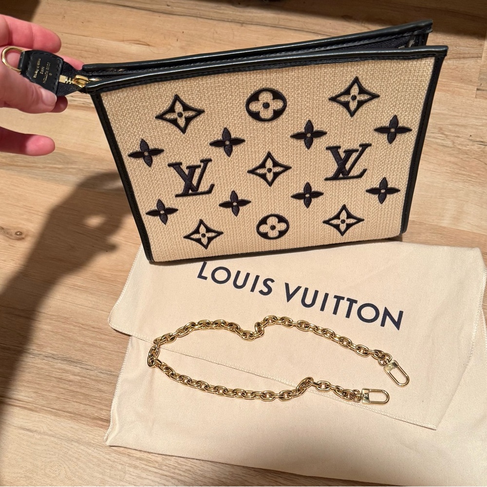 Louis Vuitton Embroidered Pouch with Chain